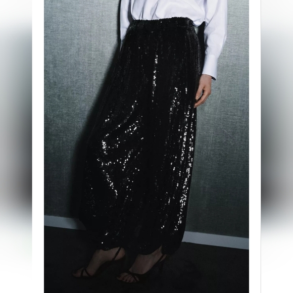 Zara LIMITED EDITION SEQUIN PANTS - Picture 8 of 14
